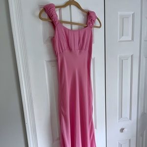 Abercrombie slip midi dress. Zip up back. Pink. Size xs